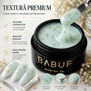 Gel de Constructie Flori Uscate | Milky Mint Petals | BGFU7 | 50g - Img 4