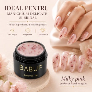 Gel de Constructie Flori Uscate | Milky Pink Petals | BGFU10 | 15g - Img 5
