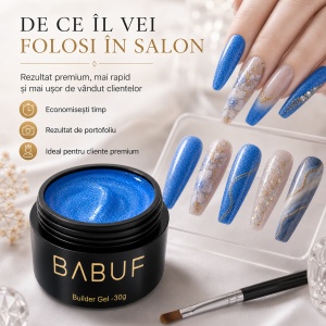 Gel de Constructie Mermaid | Electric Blue Shimmer | MBG1 | 30g - Img 7