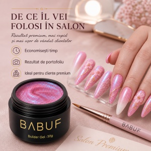 Gel de Constructie Mermaid | Hot Pink Shimmer | MBG3 | 30g - Img 7