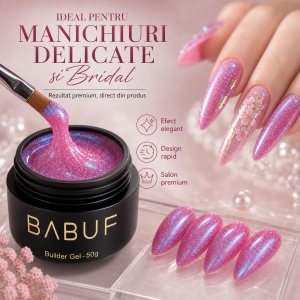 Gel de Constructie Mermaid | Hot Pink Shimmer | MBG3 | 50g - Img 5
