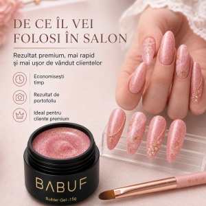 Gel de Constructie Mermaid | Rose Gold Shimmer | MBG8 | 15g - Img 7