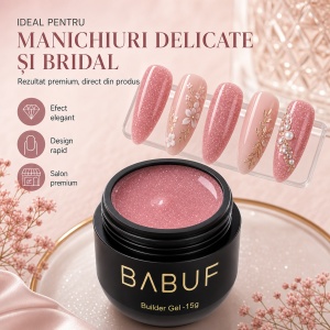 Gel de Constructie Reflectiv Autonivelant | Blush Pink Sparkle | GBG10 | 15g - Img 5