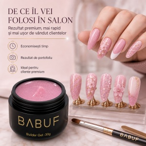 Gel de Constructie Reflectiv Autonivelant | Pink Glitter | GBG7 | 50g - Img 7