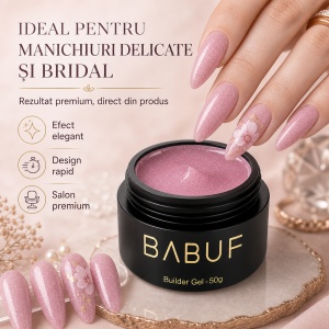 Gel de Constructie Reflectiv Autonivelant | Rose Shimmer | GBG15 | 50g - Img 5