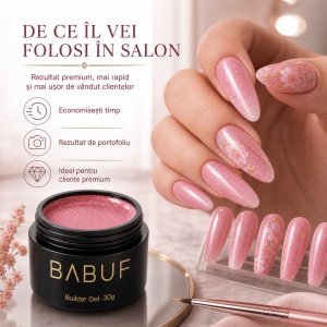 Gel de Constructie Reflectiv Autonivelant | Rose Sparkle | GBG17 | 30g - Img 7