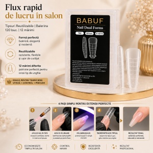 Tipsuri Reutilizabile | Balerina | 120 buc. | 12 marimi - Img 3