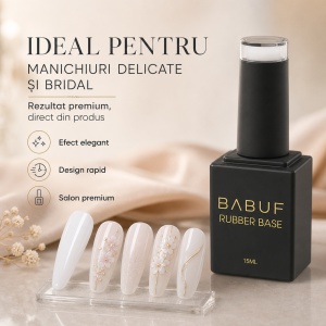 Baza Rubber | Alb Portelan | RB1 | 15ml - Img 5