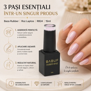 Baza Rubber | Roz Laptos | RB24 | 15ml - Img 7