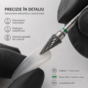 Capat Freza / Bit, Carbit | Dur | Conic Verde | BT8 | 6x13 mm - Img 5