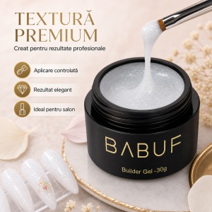 Gel de Constructie Autonivelant | Alb Laptos Glitter | BGG1 | 30g - Img 4