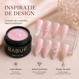 Gel de Constructie Autonivelant | Glitter Pink Cloud | BGG6 | 30g - Img 6