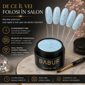 Gel de Constructie Flori Uscate | Milky Blue Petals | BGFU5 | 30g - Img 7