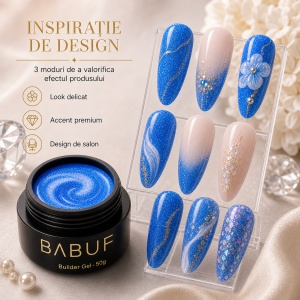 Gel de Constructie Mermaid | Electric Blue Shimmer | MBG1 | 50g - Img 6