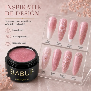 Gel de Constructie Reflectiv Autonivelant | Blush Pink Sparkle | GBG10 | 50g - Img 6