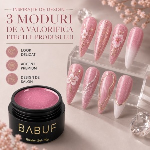 Gel de Constructie Reflectiv Autonivelant | Blush Sparkle | GBG14 | 50g - Img 6