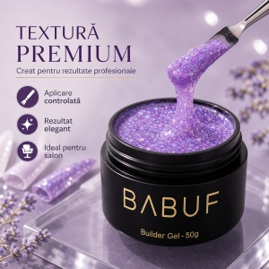 Gel de Constructie Reflectiv Autonivelant | Lavender Glitter | GBG2 | 50g - Img 4