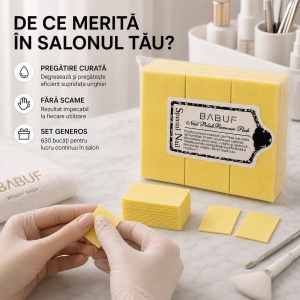 Servetele Unghii pentru degresare galbene | fara fibre | SP1 | Set 630 bucati - Img 7