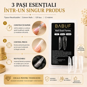 Tipsuri Reutilizabile | Extrem nails | 120 buc. | 12 marimi - Img 7