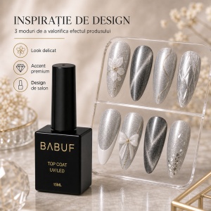 Top Coat Cat Eye | Argintiu Magnetic | TCE1 | 15ml - Img 6