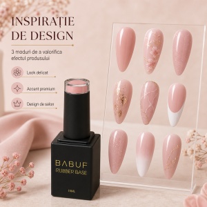 Baza Rubber | Nude Catifelat | RB34 | 15ml - Img 6
