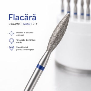 Capat Freza / Bit, Diamantat | Mediu | Flacără Albastră | BT4 | 2.1x8 mm - Img 4