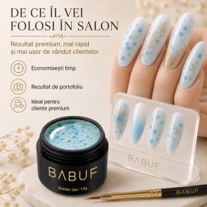 Gel de Constructie Flori Uscate | Milky Blue Petals | BGFU2 | 15g - Img 7