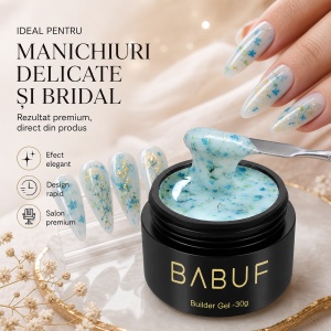 Gel de Constructie Flori Uscate | Milky Blue Petals | BGFU2 | 30g - Img 5