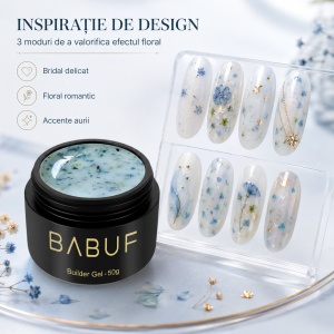 Gel de Constructie Flori Uscate | Milky Blue Petals | BGFU2 | 50g - Img 6
