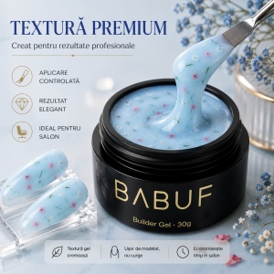 Gel de Constructie Flori Uscate | Milky Blue Petals | BGFU5 | 30g - Img 4