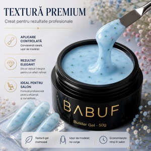Gel de Constructie Flori Uscate | Milky Blue Petals | BGFU5 | 50g - Img 4