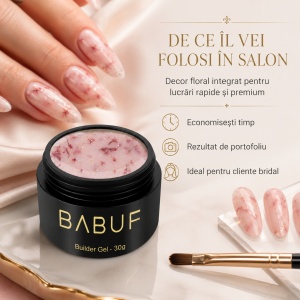 Gel de Constructie Flori Uscate | Milky Pink Petals | BGFU10 | 30g - Img 7