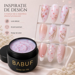 Gel de Constructie Inimioara | Milky Red Hearts | BGH1 | 50g - Img 6