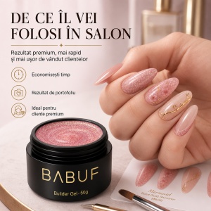 Gel de Constructie Mermaid | Rose Gold Shimmer | MBG8 | 50g - Img 7