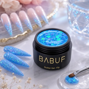 Gel de Constructie Reflectiv Autonivelant | Aqua Glitter | GBG3 | 15g - Img 3