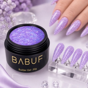 Gel de Constructie Reflectiv Autonivelant | Lavender Glitter | GBG2 | 30g - Img 3