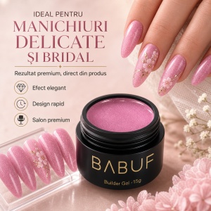 Gel de Constructie Reflectiv Autonivelant | Rose Shimmer | GBG15 | 15g - Img 5