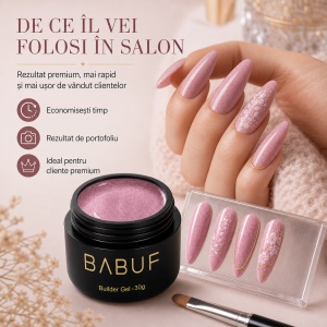 Gel de Constructie Reflectiv Autonivelant | Rose Shimmer | GBG15 | 30g - Img 7