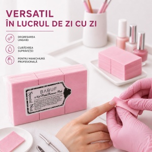 Servetele Unghii pentru degresare roz | fara fibre | SP1 | Set 630 bucati - Img 6