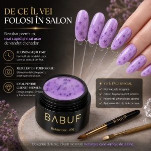 Gel de Constructie Flori Uscate | Lavender Petals | BGFU8 | 30g - Img 7