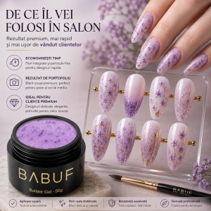 Gel de Constructie Flori Uscate | Lavender Petals | BGFU8 | 50g - Img 7