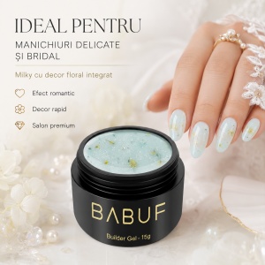 Gel de Constructie Flori Uscate | Milky Mint Petals | BGFU7 | 15g - Img 5