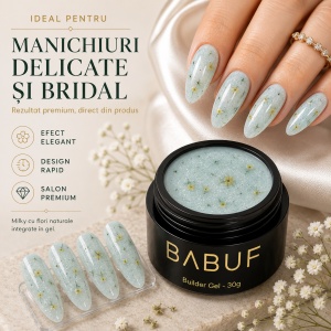 Gel de Constructie Flori Uscate | Milky Mint Petals | BGFU7 | 30g - Img 5