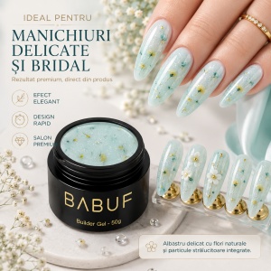 Gel de Constructie Flori Uscate | Milky Mint Petals | BGFU7 | 50g - Img 5