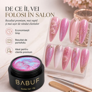 Gel de Constructie Mermaid | Hot Pink Shimmer | MBG3 | 15g - Img 7