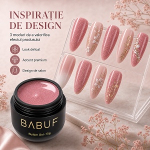 Gel de Constructie Reflectiv Autonivelant | Blush Pink Sparkle | GBG10 | 15g - Img 6