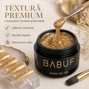 Gel de Constructie Reflectiv Autonivelant | Golden Glitter | GBG4 | 50g - Img 4