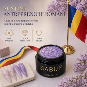Gel de Constructie Reflectiv Autonivelant | Lavender Glitter | GBG2 | 15g - Img 8