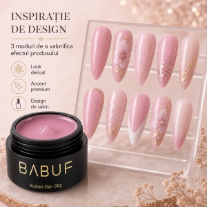 Gel de Constructie Reflectiv Autonivelant | Rose Shimmer | GBG15 | 50g - Img 6