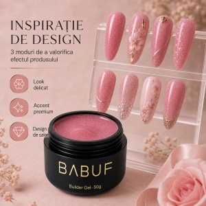 Gel de Constructie Reflectiv Autonivelant | Rose Sparkle | GBG17 | 50g - Img 6